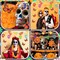 Day of The Dead Decorations Sets 5PCS 5Ft Artificial Marigold Flowers (Orange)